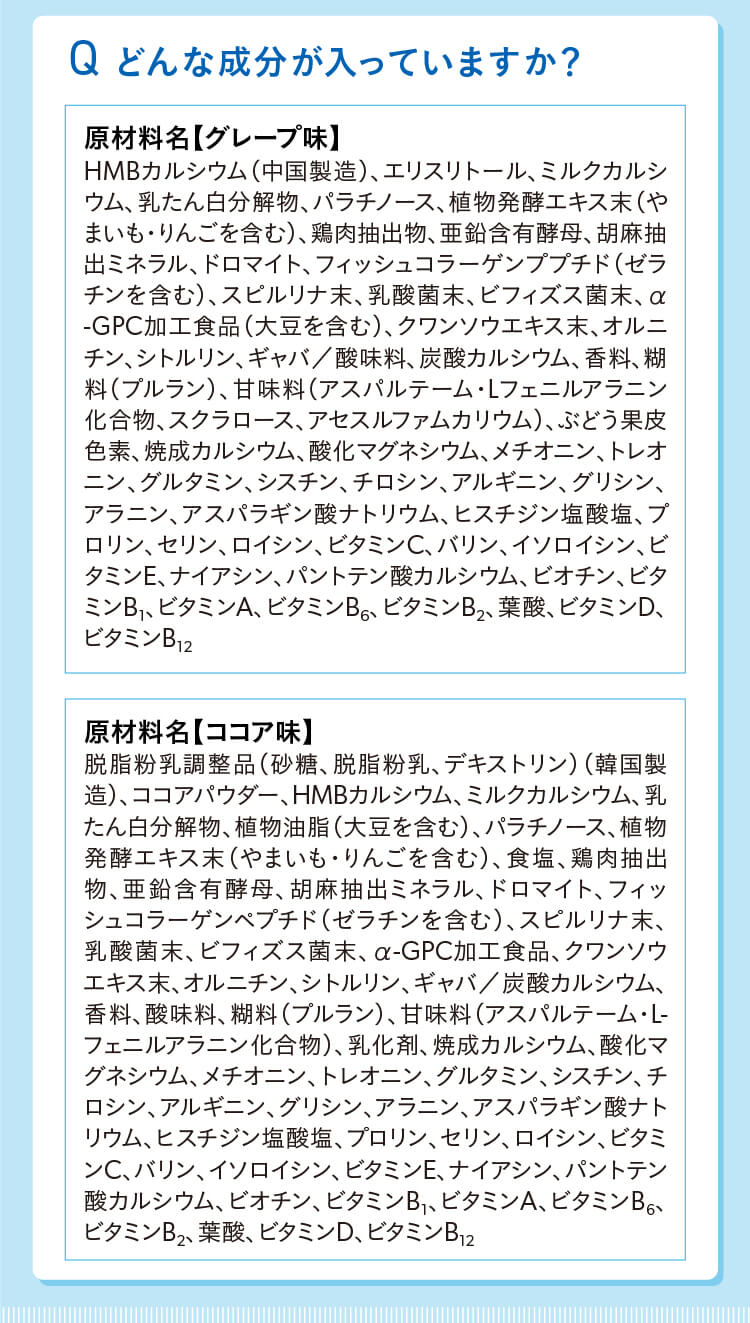 どんな成分が入っていますか？